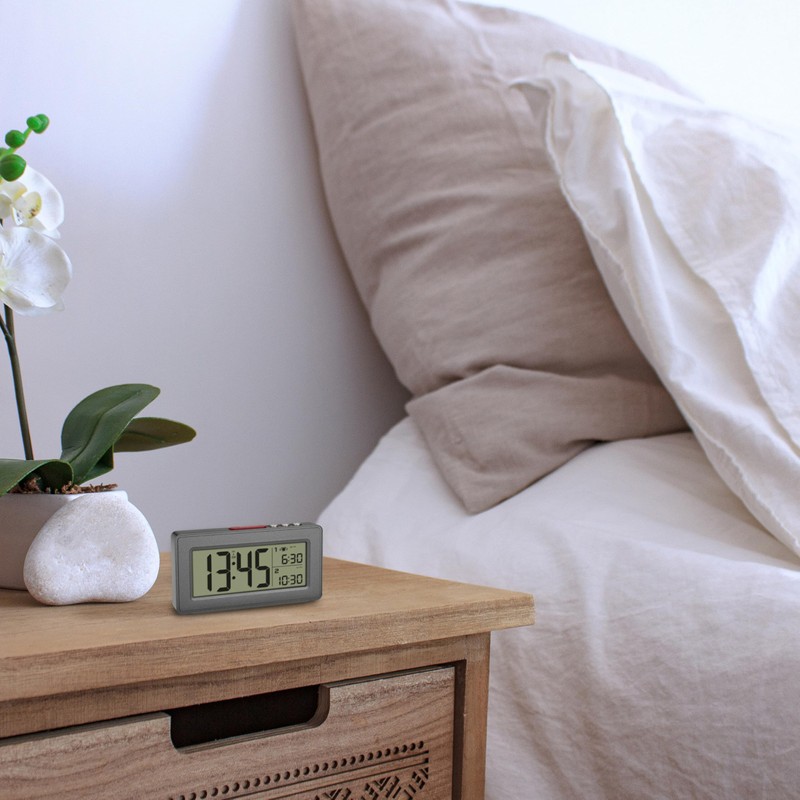TFA 60.2563.10 Digital Radio-Controlled Alarm Clock Date Day of the