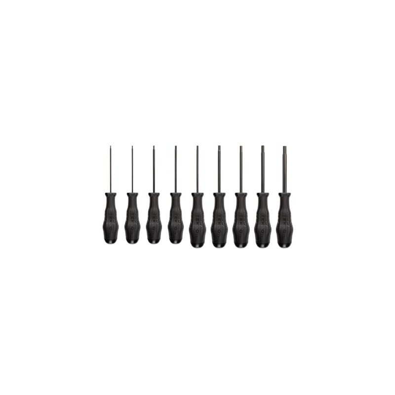TEKTON Hex High-Torque Black Oxide Blade Screwdriver Set, 9-Piece (5/64-3/32,