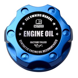 VMS RACING BLUE OIL CAP with BLACK ENGINE OIL NOTICE Emblem in CNC Machined Billet Aluminum Compatible with Ford Focus ST 2012-2016 Twist Lock 1/4 Turn Cap Mechanism