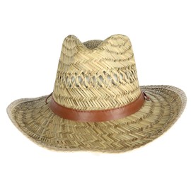 Kenny K Men's Rush Straw Lightweight Safari Hat with Chin Cord, Large, Natural