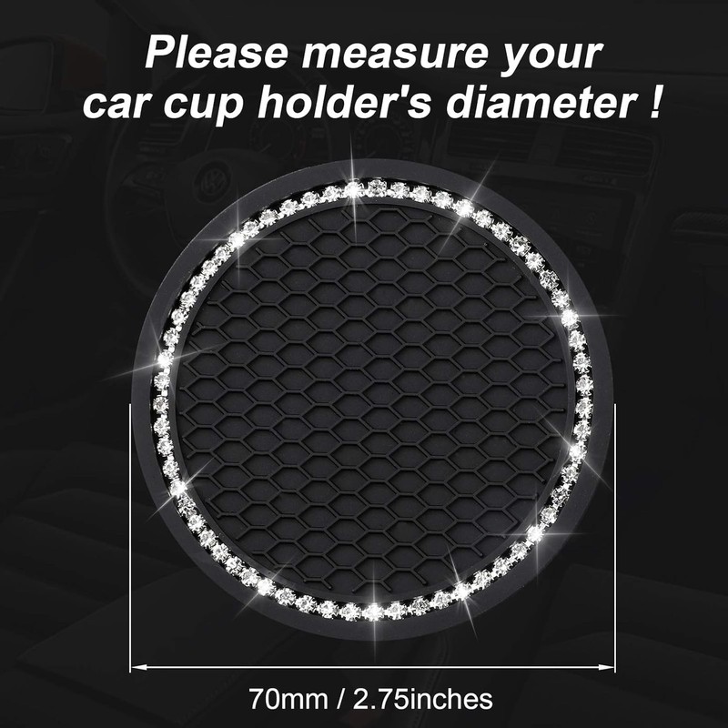 Bling Car Cup Coasters, Crystal Car Cup Holder Coaster, Rhinestone