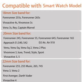 Compatible for Garmin Vivoactive 5 Band, Lamshaw 18mm, 20mm, 22mm Quick Release Solid Stainless Steel Metal Band with Butterfly Folding Clasp Link Bracelet Compatible with Compatible with Garmin Smartwatch (Black, 20mm size band)