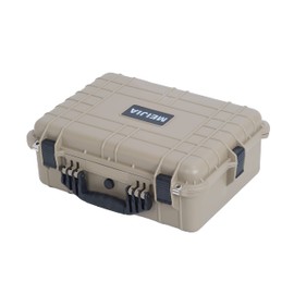 MEIJIA Portable IP67 Waterproof Protective Case,Hard Camera Case,Customized Fit Foam Inserted,Fit for Camera, Equipments, Lens,Drones,19.78“X15.77"x7.41"(Desert Tan)