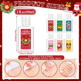 Frienda 24 Pack Christmas Hand Sanitizer Travel Size Mini Hand Sanitizers Bulk 1 oz Christmas Party Favors for Guest Small Soap Pocket Gifts for Holiday Treat Goodie Bags Xmas Stocking Stuffers