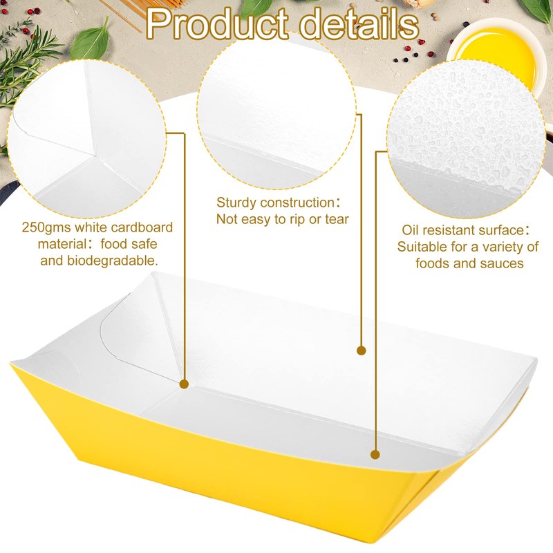 Lallisa 120 Pcs 1Lb Colorful Paper Food Trays Disposable Nacho