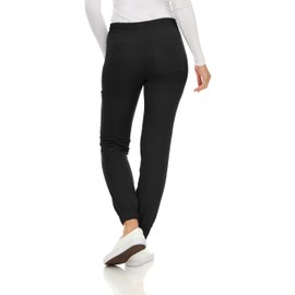 MediChic Women's Seven Pocket Cargo Scrub Pants Joggers with 4-Way Stretch Scrubs, Easy Care for Women Black