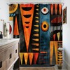 African American Shower Curtain Abstract Boho Tribal Bathroom Curtain Set