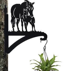 Cciphy 1 Pack Iron Hanging Plant Bracket, Cute Horse Silhouette Wall Mounted Planter Hanger Hook with Screws, Outdoor Heavy Duty Hanging for Wind Chime, Flower Pot, Plant Lantern (Horse)