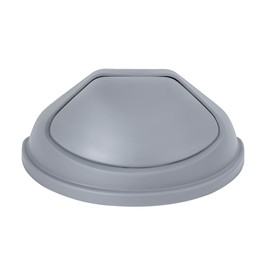 Restaurantware-LID ONLY: Clean Tek Professional Trash Can Lid, 1 Dome Swing Top Lid - Trash Bin Sold Separately, Semi-Round Shape, Gray Plastic Lid For Garbage Can, Heavy-Duty, For Home, Office