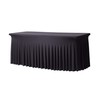 Perfect Memories Premium 6ft Spandex Fitted Tablecloth Table Skirt (Black)
