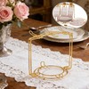 ZHQZZPH 2 Pack 6-Hook Gold Metal Teacup Holder Stand for