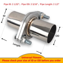FGJQEFG Exhaust Flange Bolts Quick Fix Repair Pipe Kit w/Gasket & Hardware, 2.25'' Inch OD 2 Bolts T304 Stainless Steel Universal Flange Replacement Kit