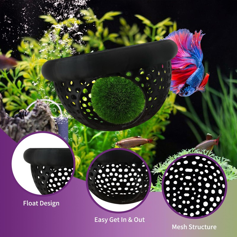 3Pcs Betta Fish Tank Accessories-Floating Betta Hide & Fish Leaf