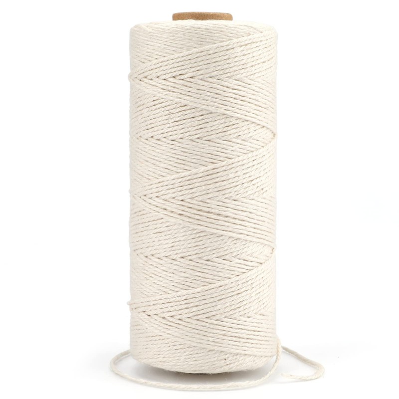 G2PLUS 200M Beige Gift String Twine, 1.0MM Cotton Wrapping Bakers