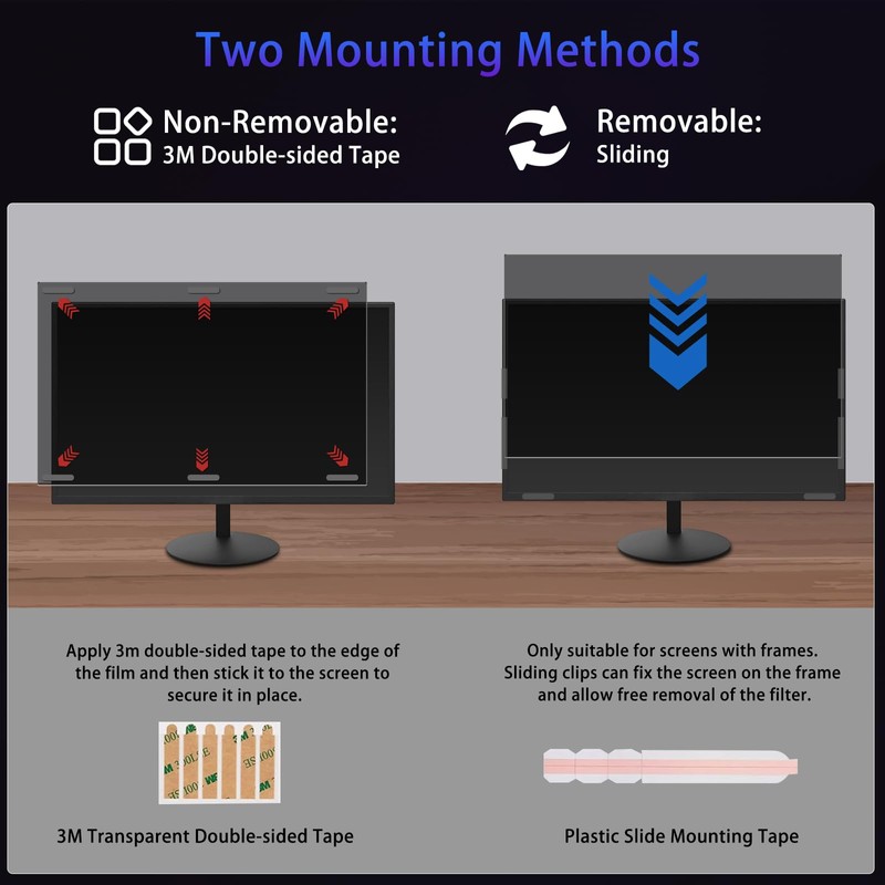 VanHooc 18.5" Privacy Screen Computer for 16:9 Aspect Ratio, 2-Sided