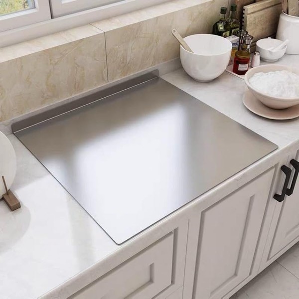 SKTMH Stainless Steel Cutting Board with Counter Lip, Large-Sized Cutting