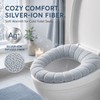 Ag+ Silver Ion Antibacterial Toilet Seat Cover, Universal Stretch-Fit Washable