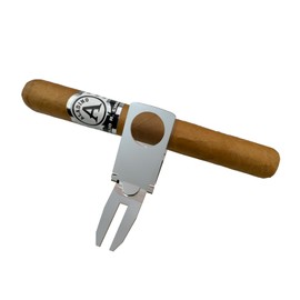 Linkidea Zinc Alloy Cigar Holder Golf Cart, Recreation Golf Plug-in Cigar Holder, Golf Cart Cigar Holder Clip Divot Tool and Ball Marker (Silver)