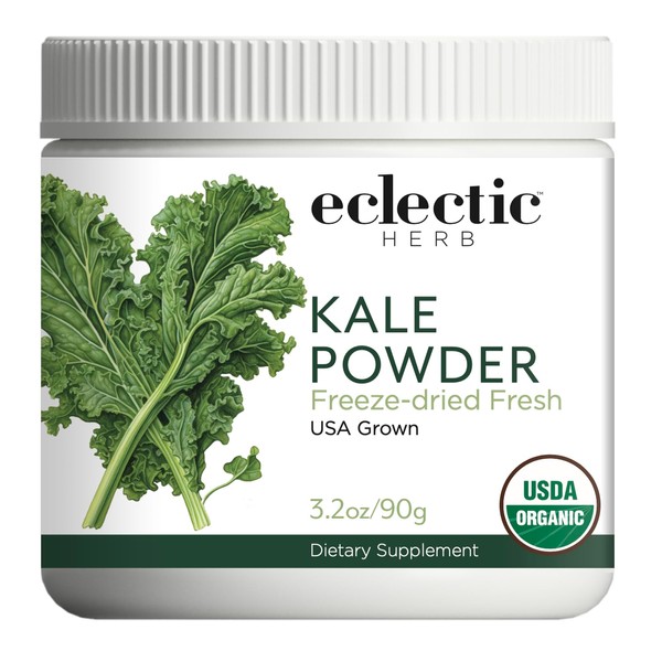 Eclectic herb Raw Fresh Freeze-Dried Kale Whole Food Powder | 3.2 oz (90 g)