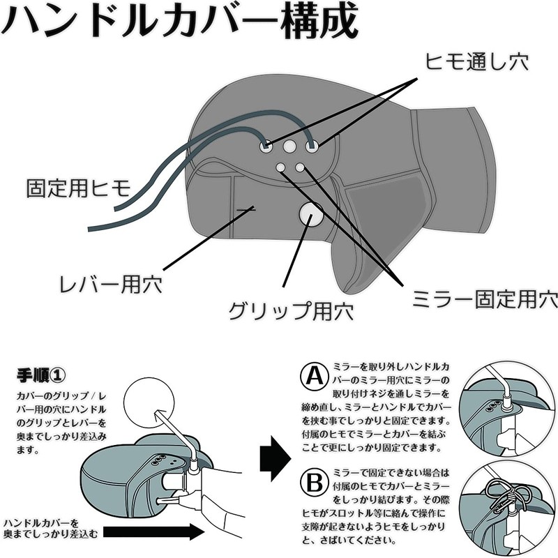 OSS (Osaka Fiber Material) WNHC-03 Handlebar Cover, Neoprene, Cold Protection,