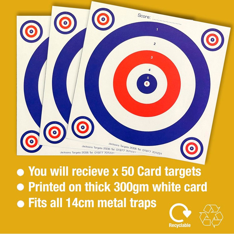 50 CARD TARGETS Air Gun Pistol Rifle Pellet 14x14cm 300gsm