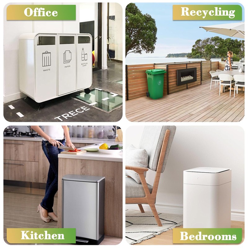 8 Gallon White-Trash-Bags Unscented Tall Kitchen - Large Plastic Garbage
