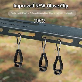Haojiaho Glove Clips, 3pcs Glove Holder, Glove Clips For Work, Glove Holder Clip for Work Gloves, Glove Grabber Clip Holder, For Duty Belt, For Construction, Black
