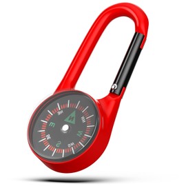 TYTDOUTER Carabiner Clip On Compass Keychain, Mini Pocket Compass for Hiking, Camping, Fishing, Portable Small Compass Survival, Lightweight Keychain Compass for Kids and Outdoor Adventures