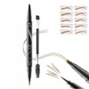 Waterproof Dual-Ended Brow Pencil with 4-Prong Comb & Microblade Tip