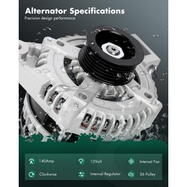 SCITOO Alternator Compatible with 3.6L for Chevy Equinox 08-09 13-17 for Malibu 08-12 for GMC for Terrain 13-17 for Pontiac for Torrent 08-09 for Saturn for Aura 08-09 Vue 08-10 140Amp CW S6 11250