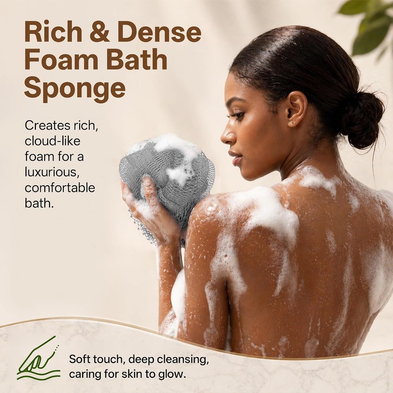 Esponja de red africana para la ducha, 2 esponjas exfoliantes