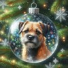 Single Luxury Border Terrier Christmas Card (BAU)