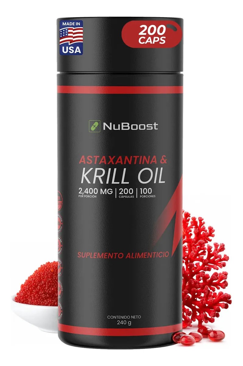 Aceite De Krill Nuboost 200 Cápsulas-salud Y Bienestar Sabor Sin sabor