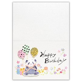 Enuby, Calligraphy Card, Birthday, Panda A | Birthday Card, 3D, Western Style No. 2 Envelope, Gold Foil Processing