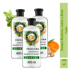 Shampoo Herbal Essences Mandarina, Jengibre, Menta 400ml 3pz