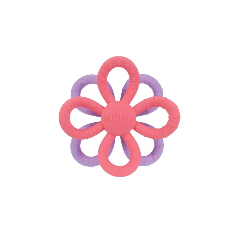 Nuby, Mordedera Aritos Divertidos de Silicón en Forma de Flor,