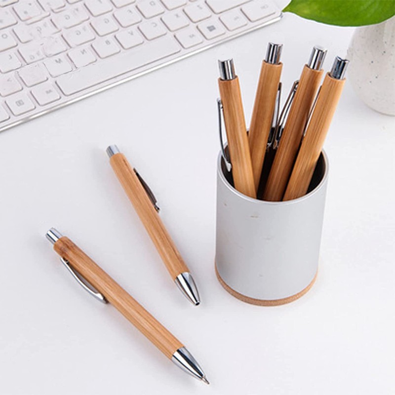 MOPOIN Ballpoint Pen Set, Set of 30 Wooden Ballpoint Pens
