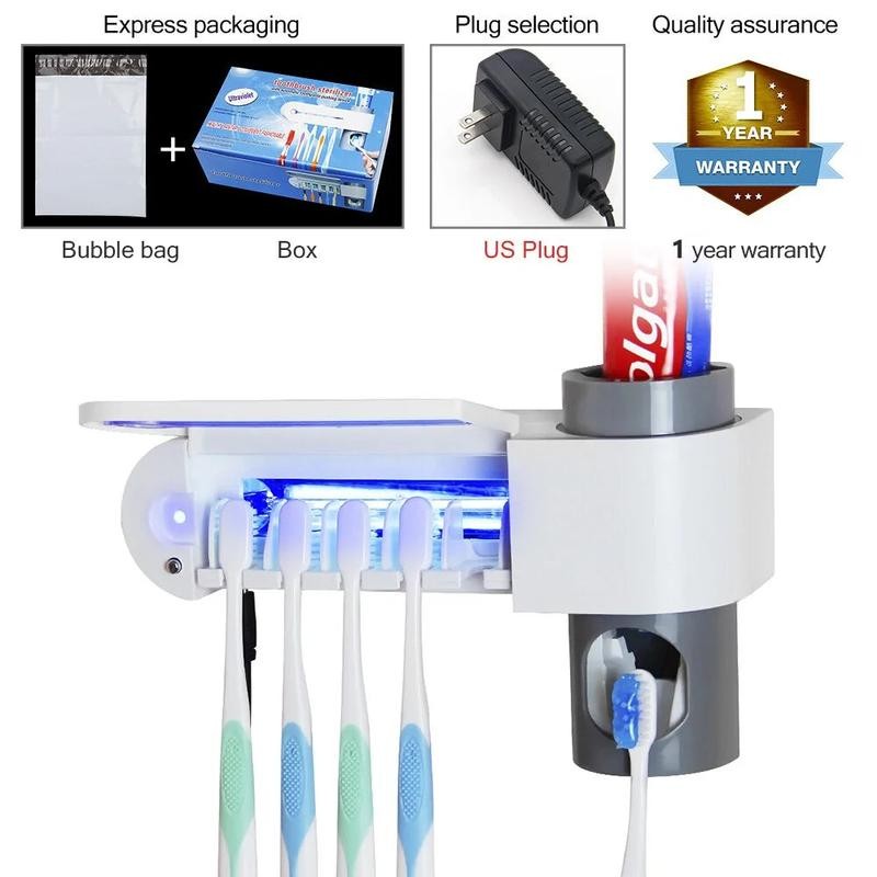 UV Light Toothbrush Holder And Toothpaste Dispenser - Size: EU
