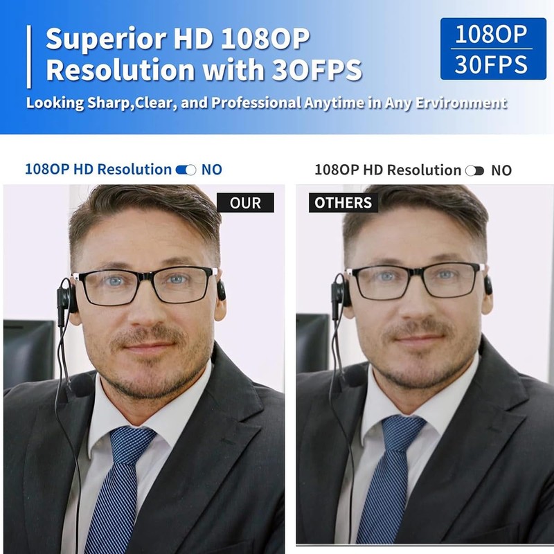 Fahgaer USB Webcam with Microphone, 1080P USB Camera Web Camera