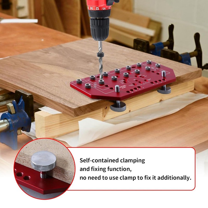 Shelf Pin Drilling Jig 2 in 1 35mm Aluminum Alloy