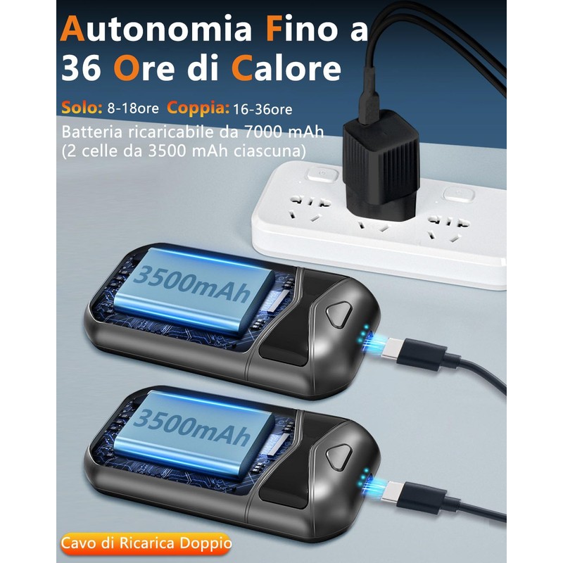 Scaldamani Ricaricabile, 2 Pezzi Scaldamani Elettrico USB con 3 Livelli