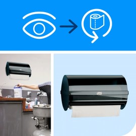 Tork Wall Mounted Paper Roll Dispenser Black W5, Covered Roll for Hygiene, 209167