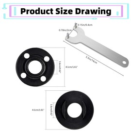 Ladiz 5" 5/8-11 Angle Grinder Flange Nut Wrench Kit Includes 6 Pcs Flange Nuts and 2 Pcs Flange Wrench,for Compatible with Milwaukee 193465-4 Bosch Black Decker Ryobi Makita Etc
