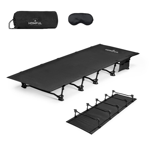 HITORHIKE Camping Cot Compact Folding Cot Bed for Outdoor Backpacking Camping Cot Bed (Black)