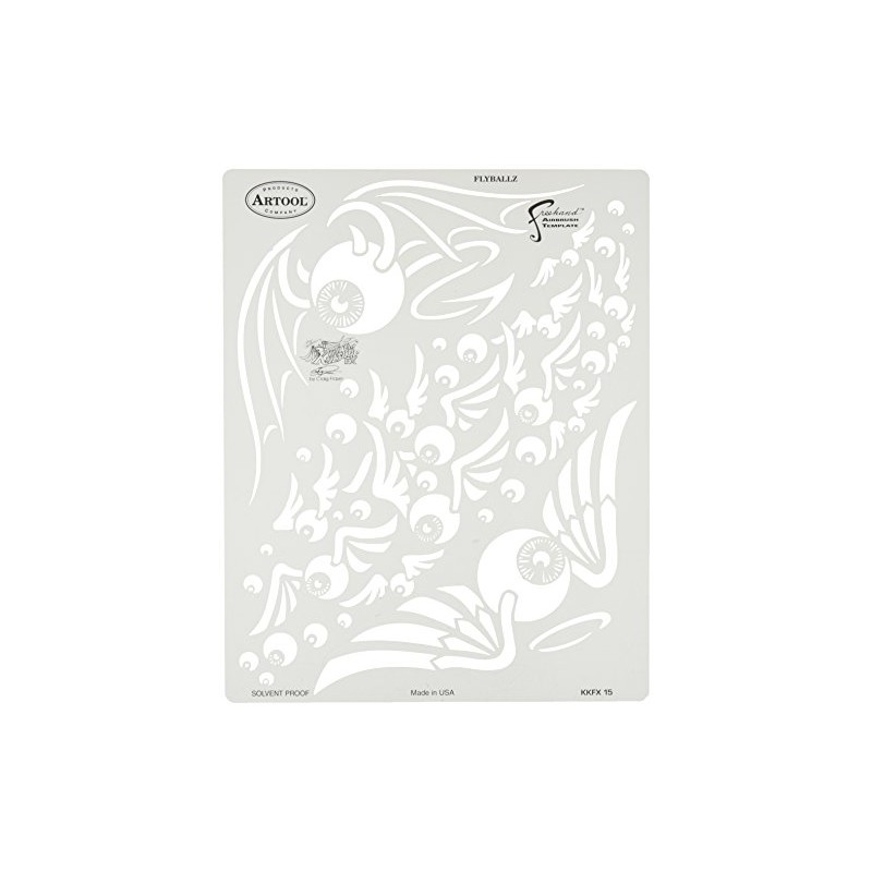 Iwata-Medea Artool Freehand Airbrush Templates, Kustom Kulture - Fly Ballz