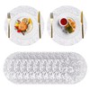 URROMA 50 Pcs Silver Disposable Dining Mat Silver Foil Mesh