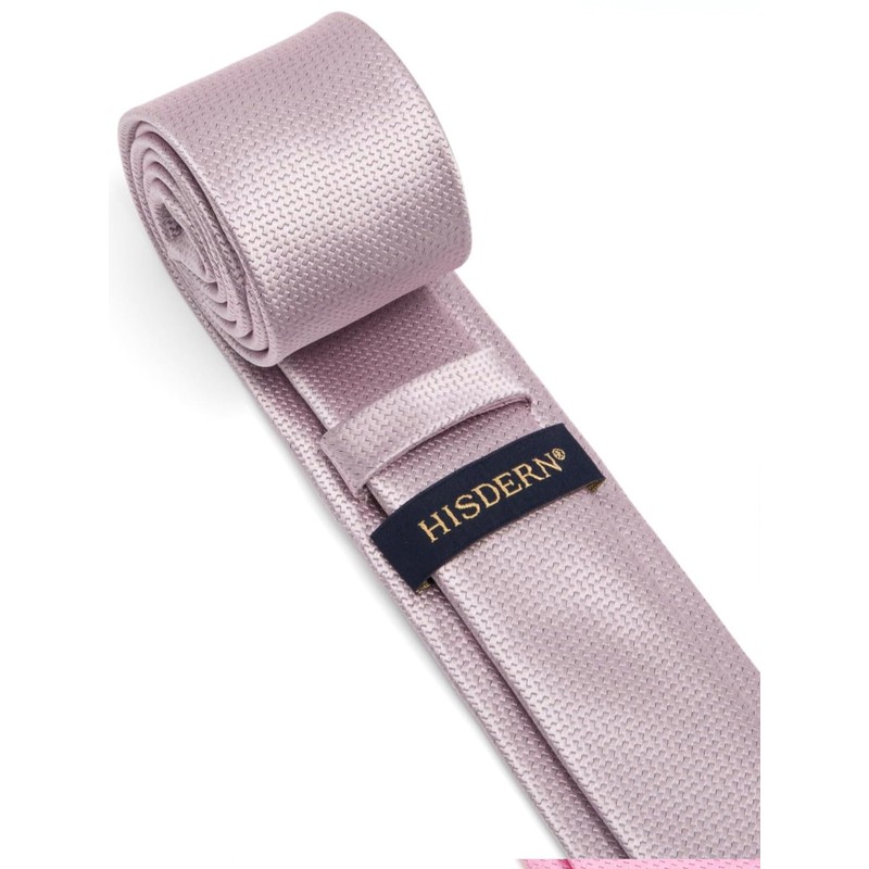 HISDERN Tie Men's Slim Ties for Men Solid Silk Tie