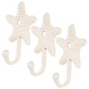 Holibanna Cast Wall Hooks 3pcs Iron Star Coat Hook Nautical