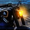 JIAHER Motorcycle Headlights, Triangle Metal Front Lighting, Headlights, Harley Chopper,