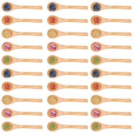 30pcs Mini Handmade Wooden Spoon Small Wood Children Spoons Ice-Cream Sugar Honey Coffee Teaspoon Kitchen Condiment Spoon